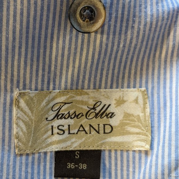 Tasso Elba Island Linen Cotton Grey Blue Plaid Blazer Size Small 36 38 Short - Picture 4 of 6